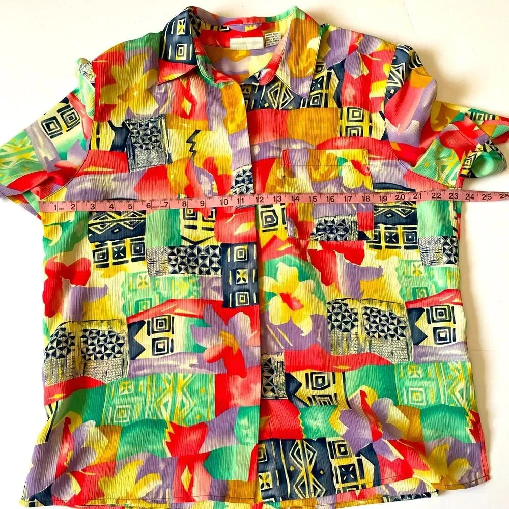 Alfred Dunner Bold Patchwork Blouse – Size 16 - Picture 7 of 9